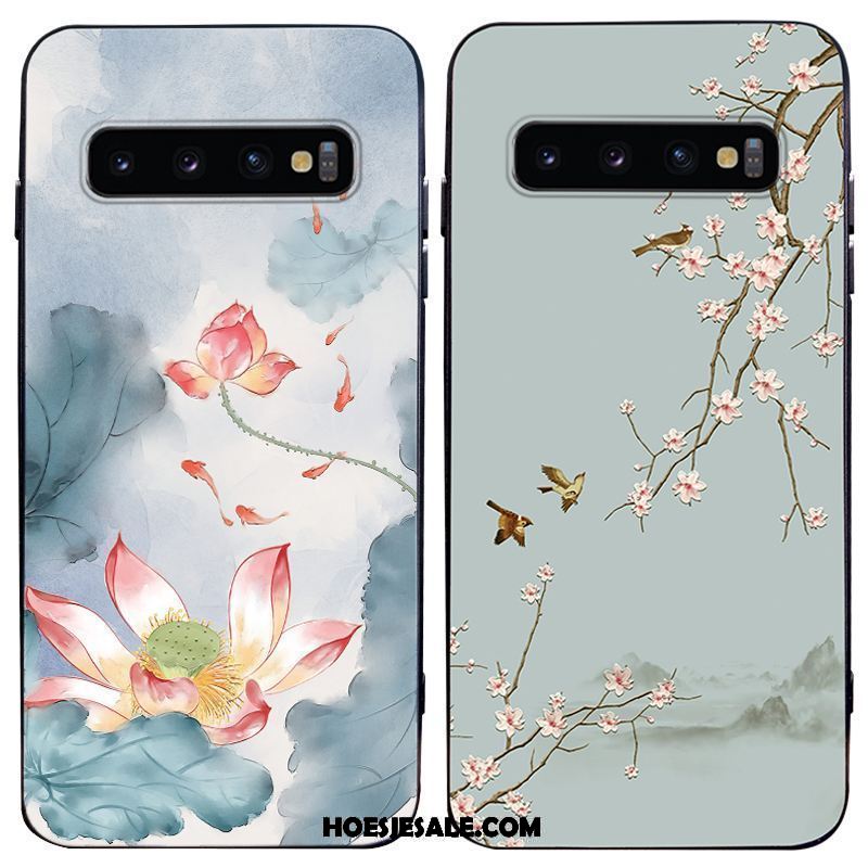 Samsung Galaxy S10 Hoesje Mobiele Telefoon Scheppend Anti-fall Chinese Stijl Siliconen Korting