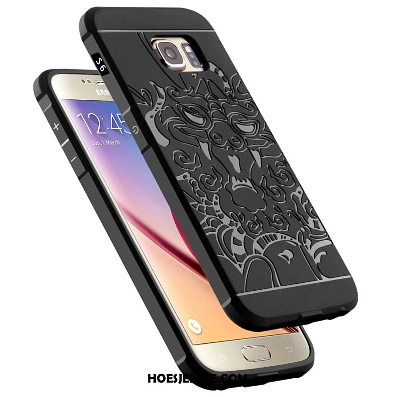 Samsung Galaxy S6 Edge Hoesje Zwart Mobiele Telefoon Siliconen Ster Schrobben Kopen