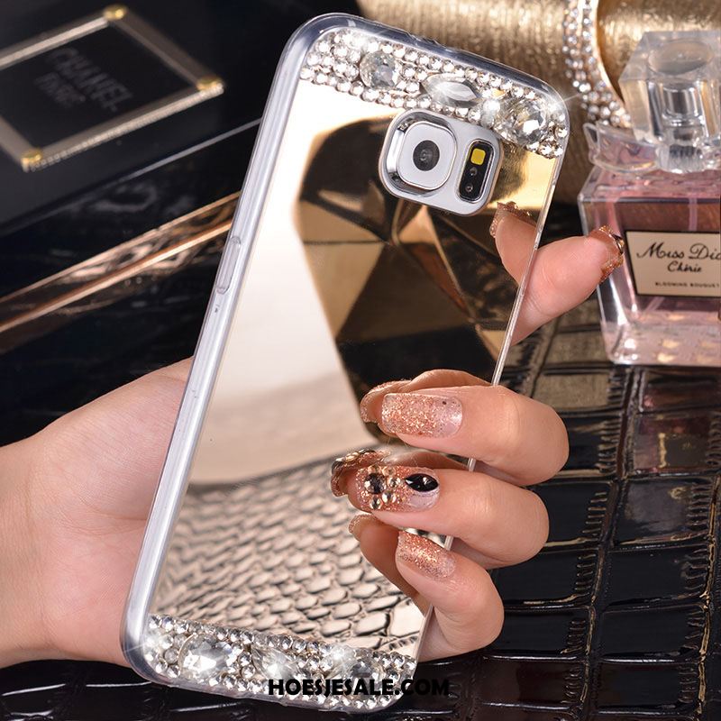 Samsung Galaxy S6 Hoesje Doorzichtig Zilver Hoes Siliconen Bescherming Sale