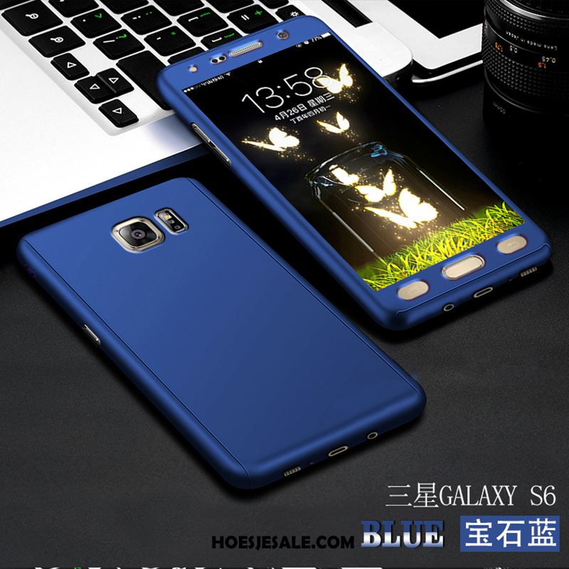 Samsung Galaxy S6 Hoesje Ster Mobiele Telefoon Bescherming Blauw Hard Goedkoop