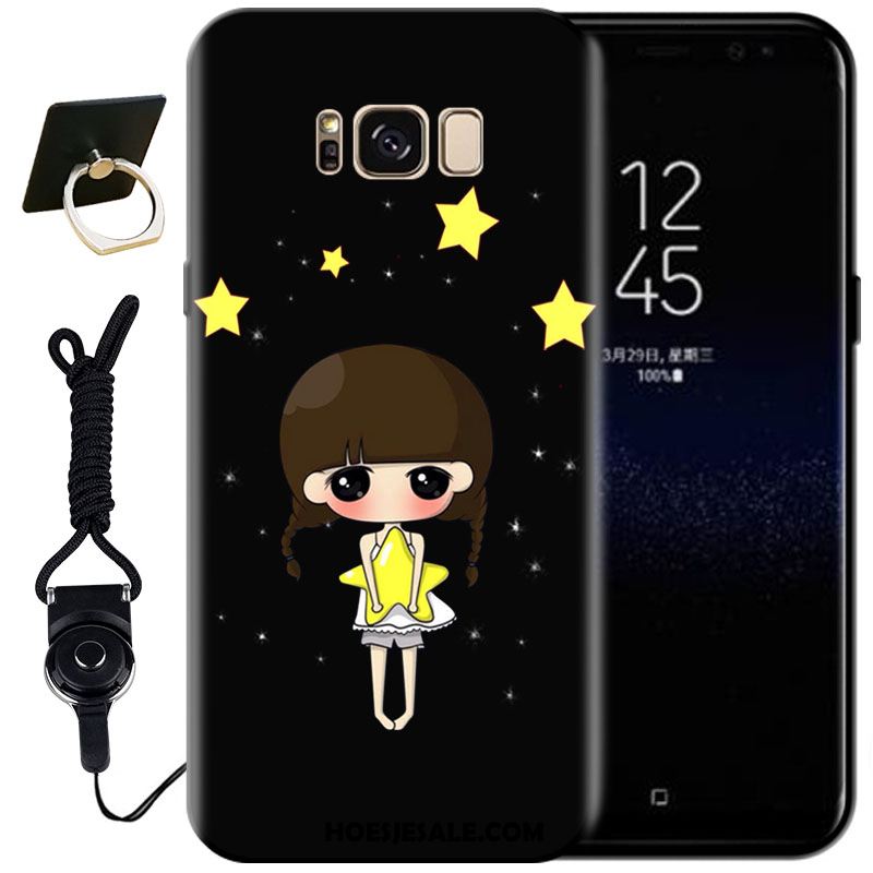 Samsung Galaxy S8+ Hoesje Reliëf Mobiele Telefoon Siliconen Mode Zwart Kopen