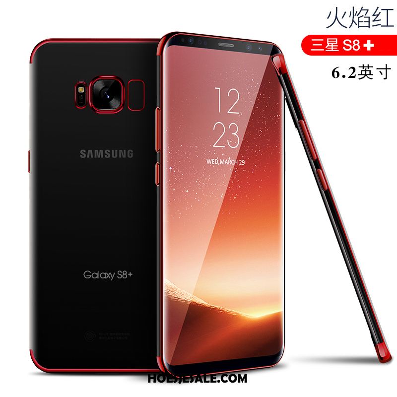 Samsung Galaxy S8+ Hoesje Ster Plating Rood Eenvoudige Siliconen Goedkoop