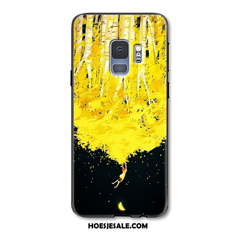 Samsung Galaxy S9 Hoesje Geel Anti-fall Elegante Bedrijf Mobiele Telefoon Winkel