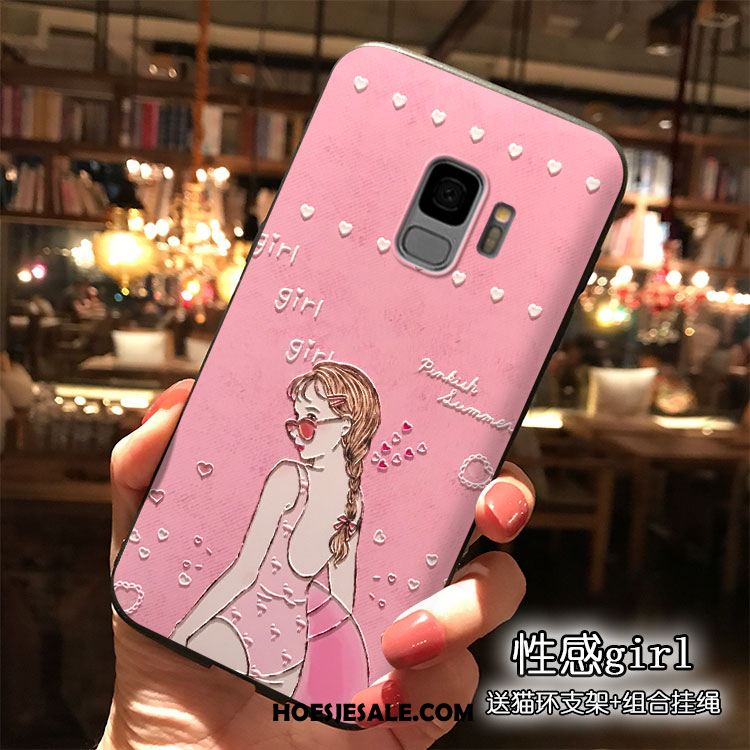 Samsung Galaxy S9 Hoesje Persoonlijk Ondersteuning Mooie Roze Spotprent Kopen