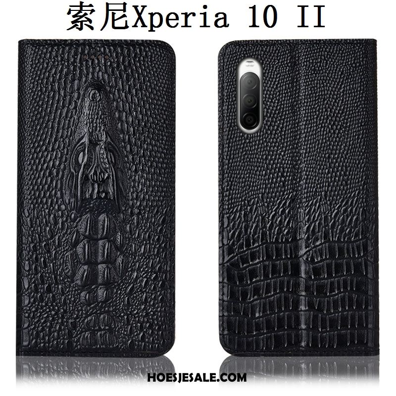 Sony Xperia 10 Ii Hoesje Krokodil Zwart Bescherming Anti-fall Mobiele Telefoon Kopen