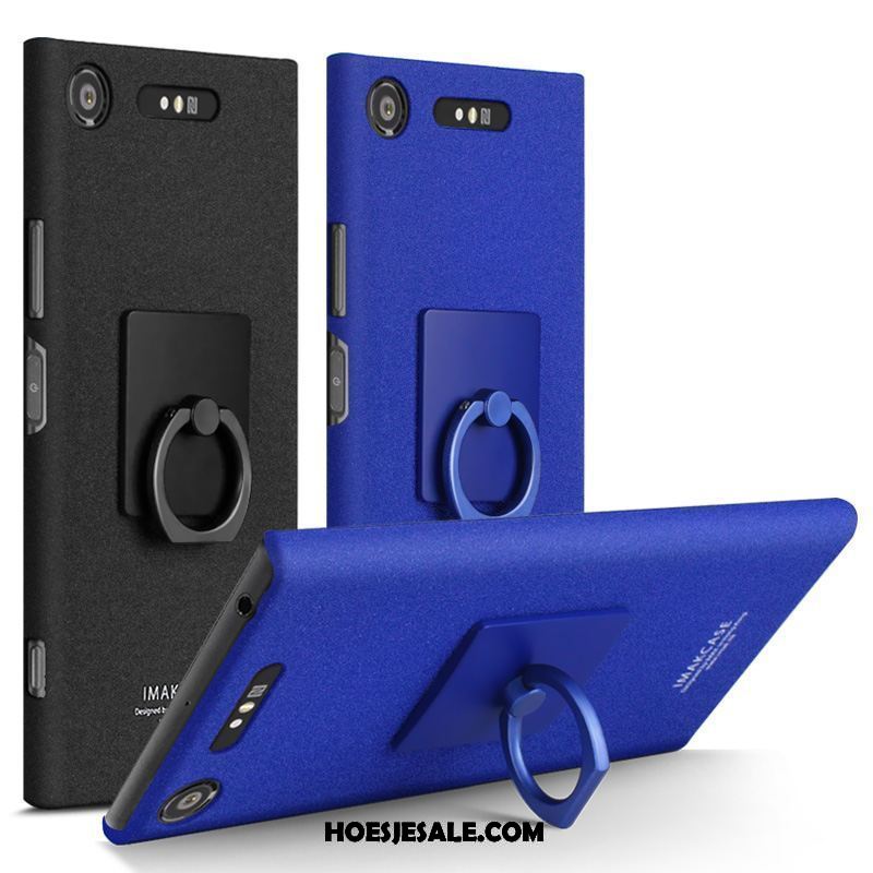Sony Xperia Xz1 Hoesje Eenvoudige Schrobben Ondersteuning Mobiele Telefoon Zwart Korting