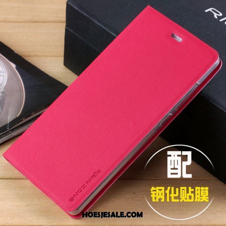 Xiaomi Mi 8 Hoesje Anti-fall Leren Etui Mini Rood Hoes Goedkoop