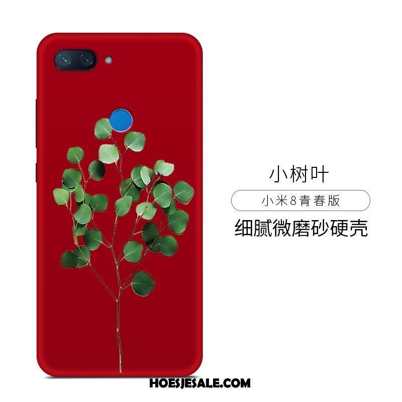 Xiaomi Mi 8 Lite Hoesje Hard Eenvoudige Schrobben Geschilderd Rood Goedkoop