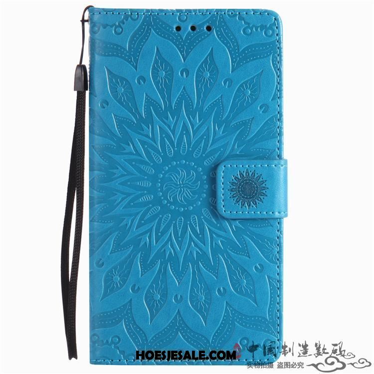 Xiaomi Mi 8 Pro Hoesje Blauw Leren Etui Mobiele Telefoon Folio Bescherming Online