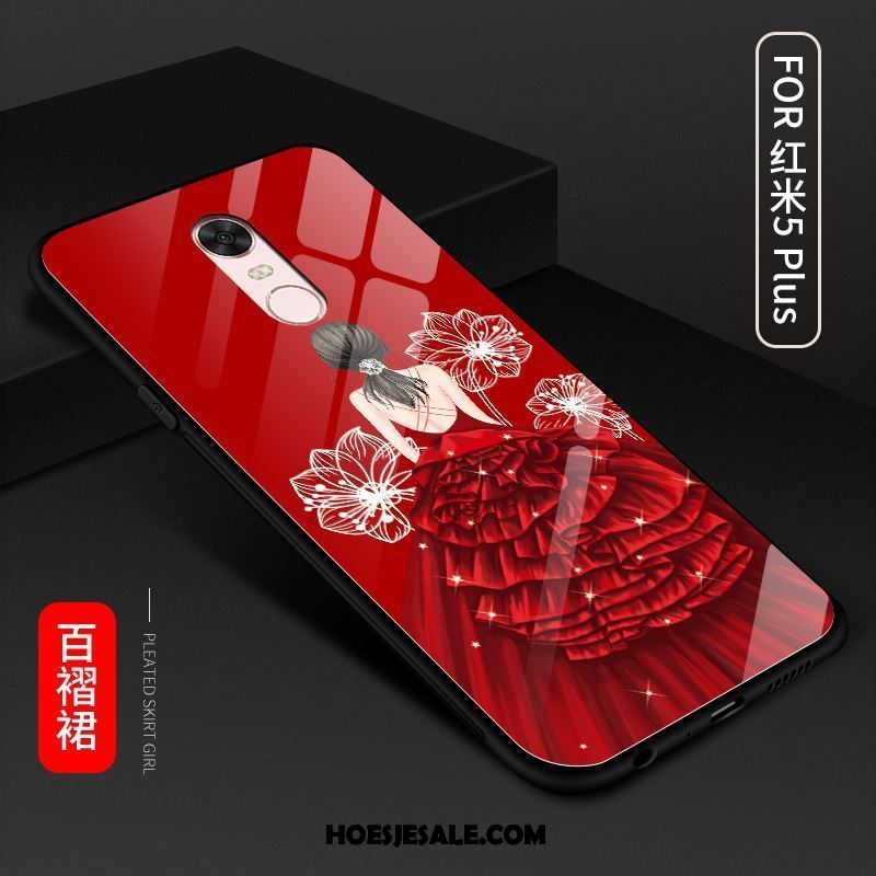 Xiaomi Redmi 5 Plus Hoesje Siliconen Glas Zacht All Inclusive Rood Online