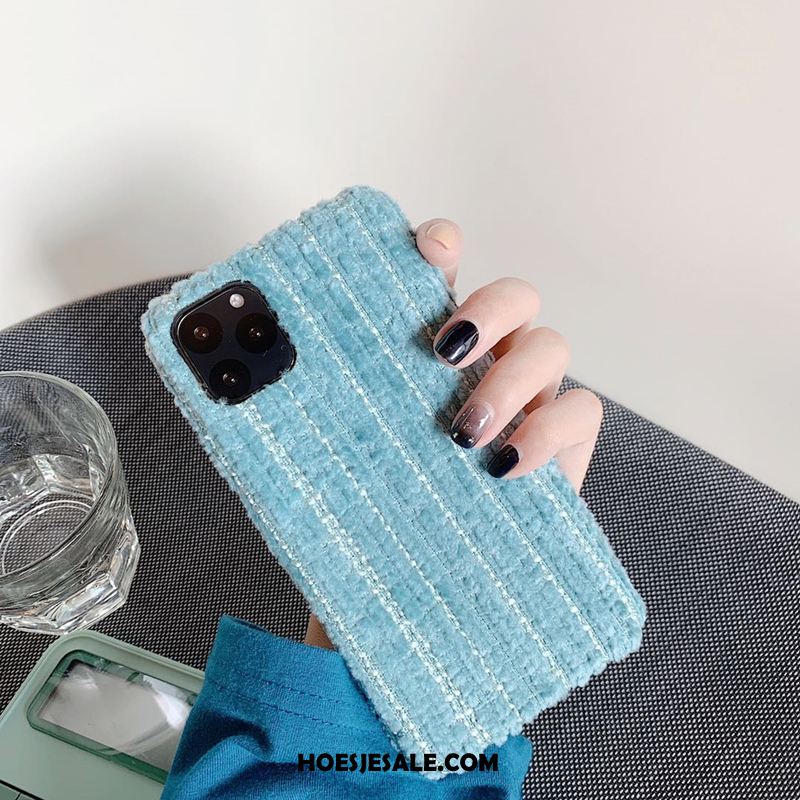 iPhone 11 Pro Max Hoesje Mini Persoonlijk Bescherming Blauw Effen Kleur Sale