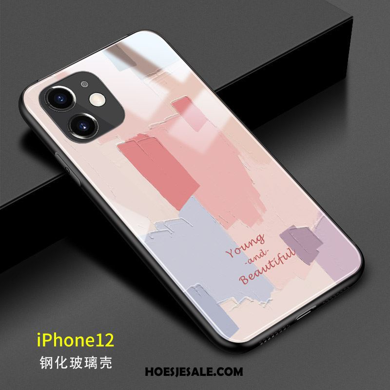 iPhone 12 Hoesje Scheppend Mobiele Telefoon Wind Glas Eenvoudige Kopen
