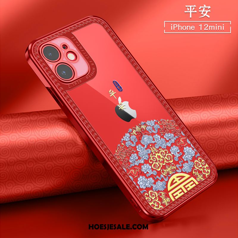 iPhone 12 Mini Hoesje Chinese Stijl Rood All Inclusive Mobiele Telefoon Nieuw Sale
