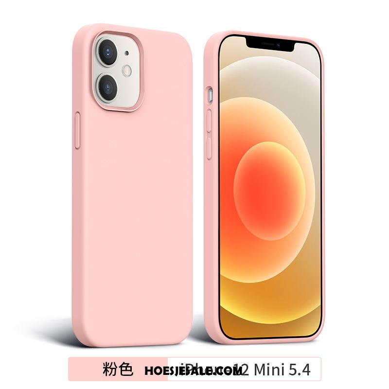 iPhone 12 Mini Hoesje Scheppend Siliconen Roze Persoonlijk Nieuw Korting