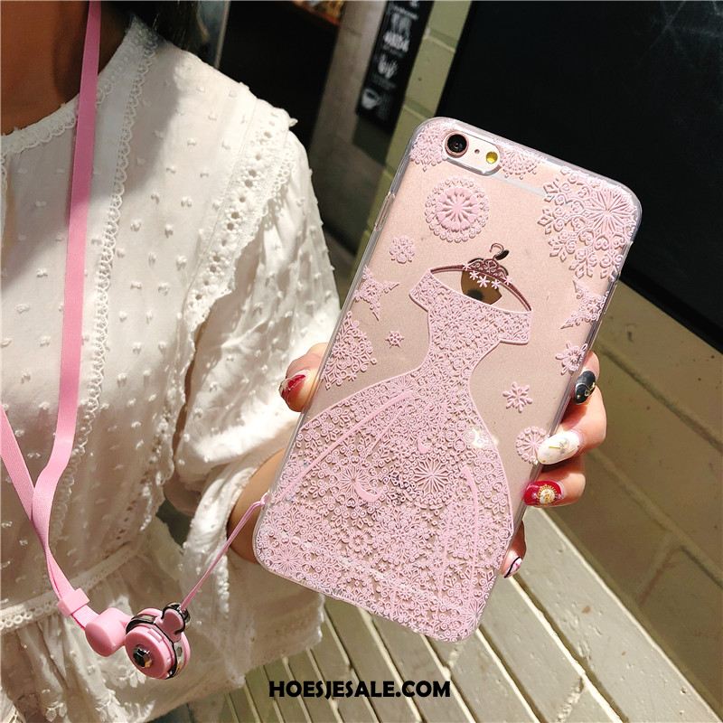iPhone 8 Hoesje Roze Mobiele Telefoon Doorzichtig Opknoping Nek Zacht Kopen