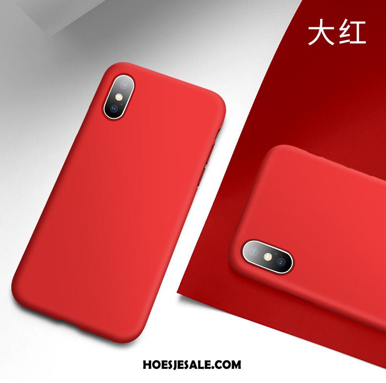 iPhone Xs Hoesje Nieuw Dun Rood Zwart Mobiele Telefoon Korting