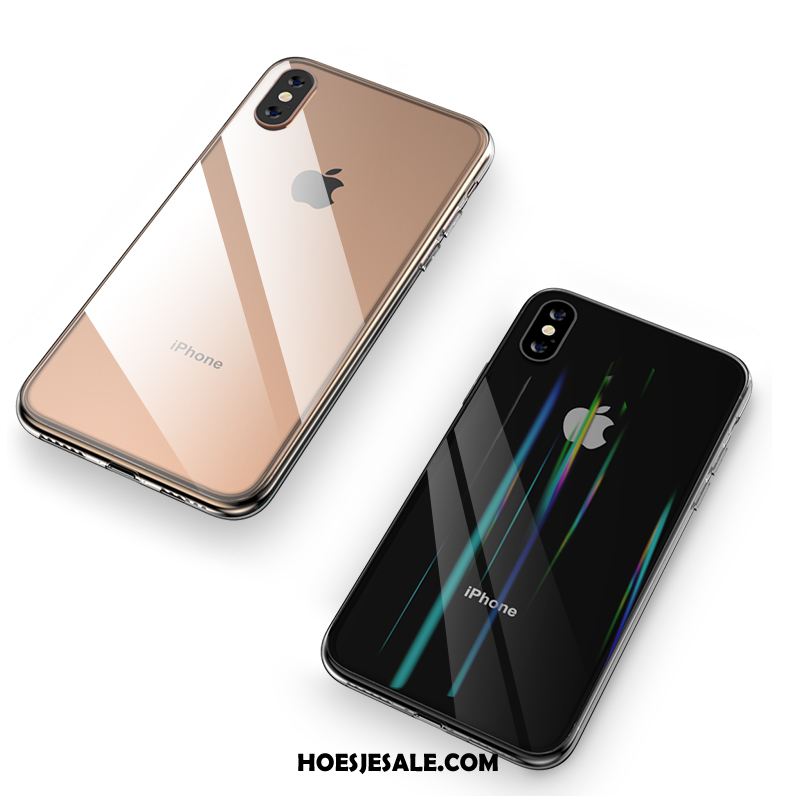iPhone Xs Max Hoesje Anti-fall Doorzichtig Glas Dun Mobiele Telefoon Goedkoop