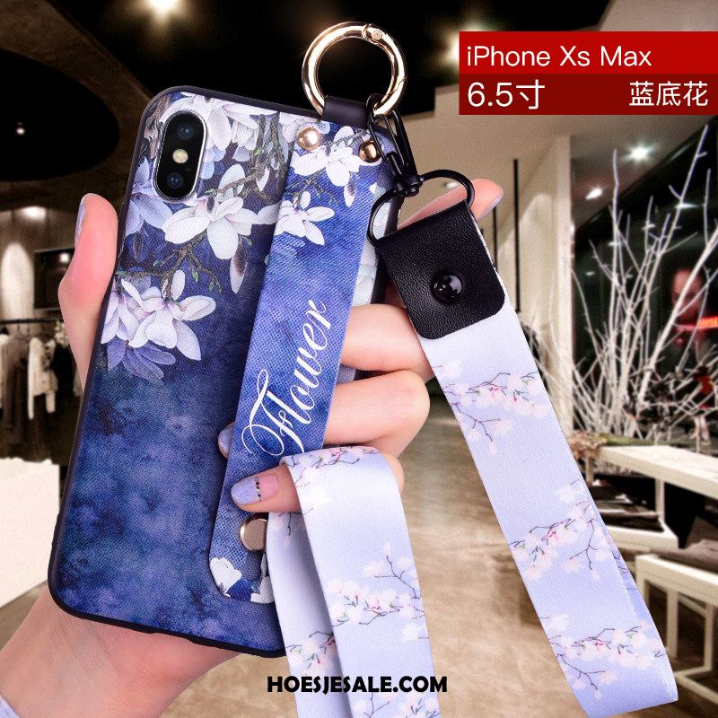 iPhone Xs Max Hoesje Bloemen Anti-fall Hanger Mooie Siliconen Kopen