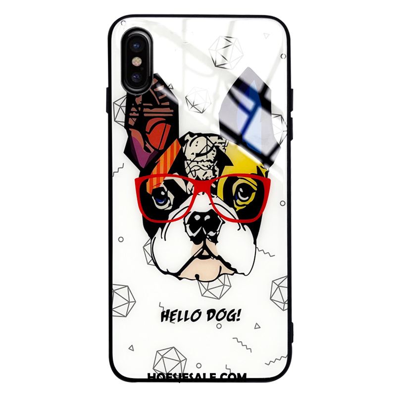 iPhone Xs Max Hoesje Mobiele Telefoon Scheppend Glas Hond Trendy Merk Korting