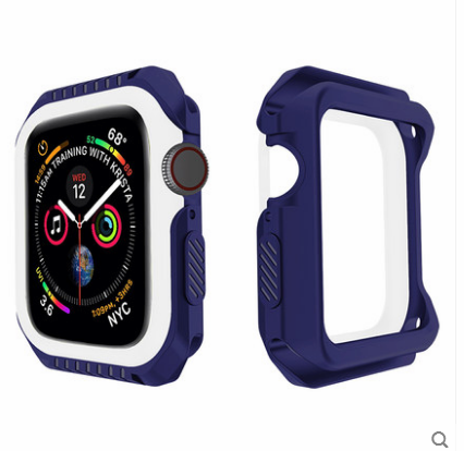 Apple Watch Series 1 Hoesje Blauw Bescherming Anti-fall Siliconen Omlijsting Sale