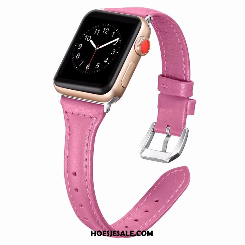 Apple Watch Series 1 Hoesje Roze Fijne Echt Leer Korting