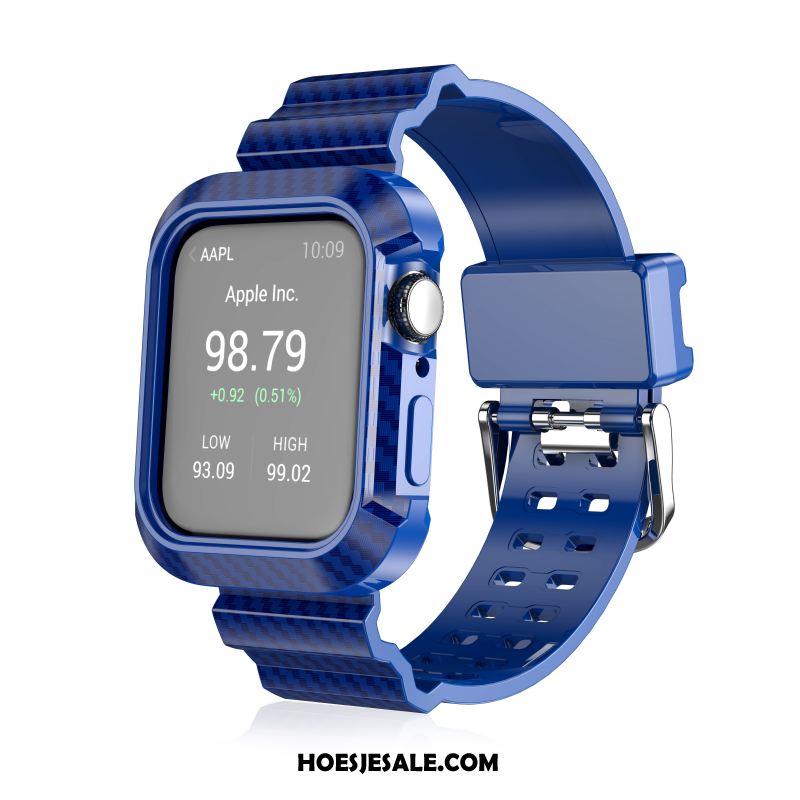 Apple Watch Series 3 Hoesje Blauw Fiber Hoes Bescherming Goedkoop