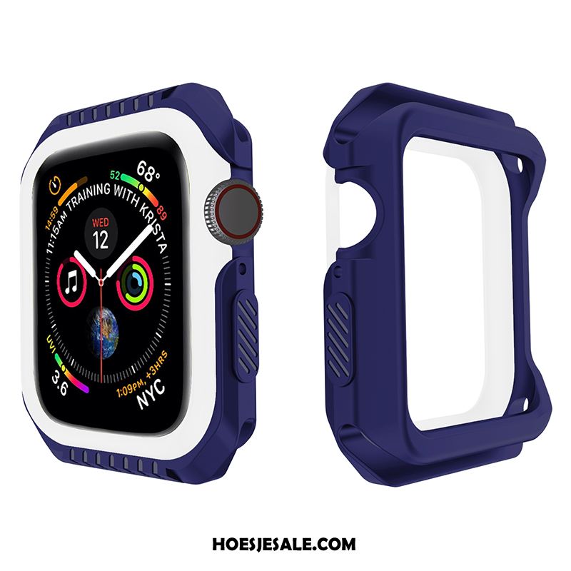 Apple Watch Series 4 Hoesje Twee Kleuren Omlijsting Sport Rood Siliconen Sale