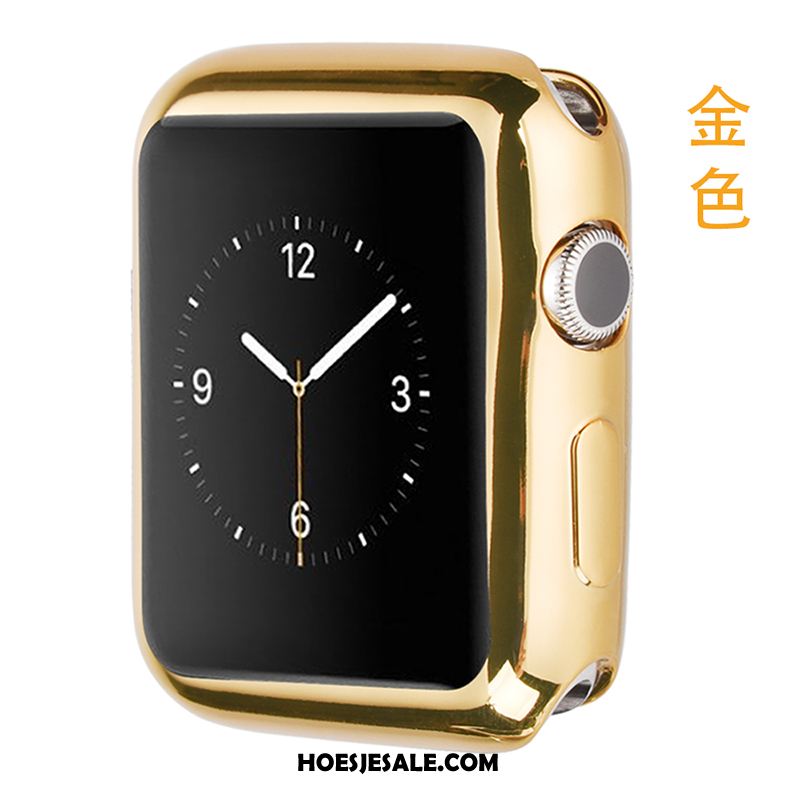 Apple Watch Series 4 Hoesje Zwart Plating Siliconen Bescherming Dun Sale