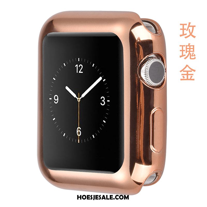 Apple Watch Series 4 Hoesje Zwart Plating Siliconen Bescherming Dun Sale