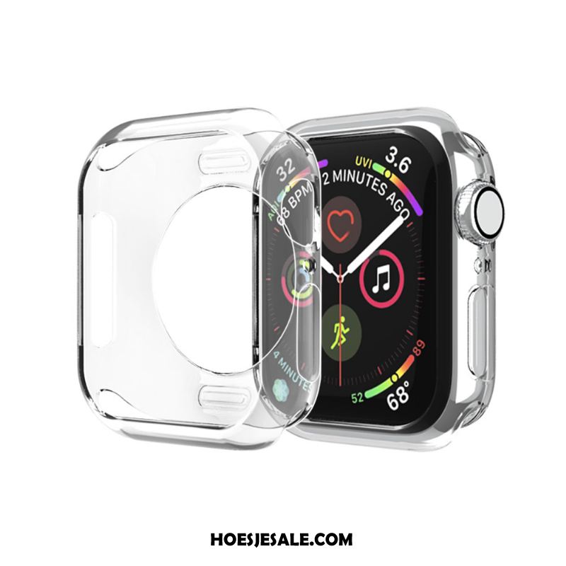 Apple Watch Series 5 Hoesje Goud Siliconen Dun Skärmskydd Bescherming Kopen