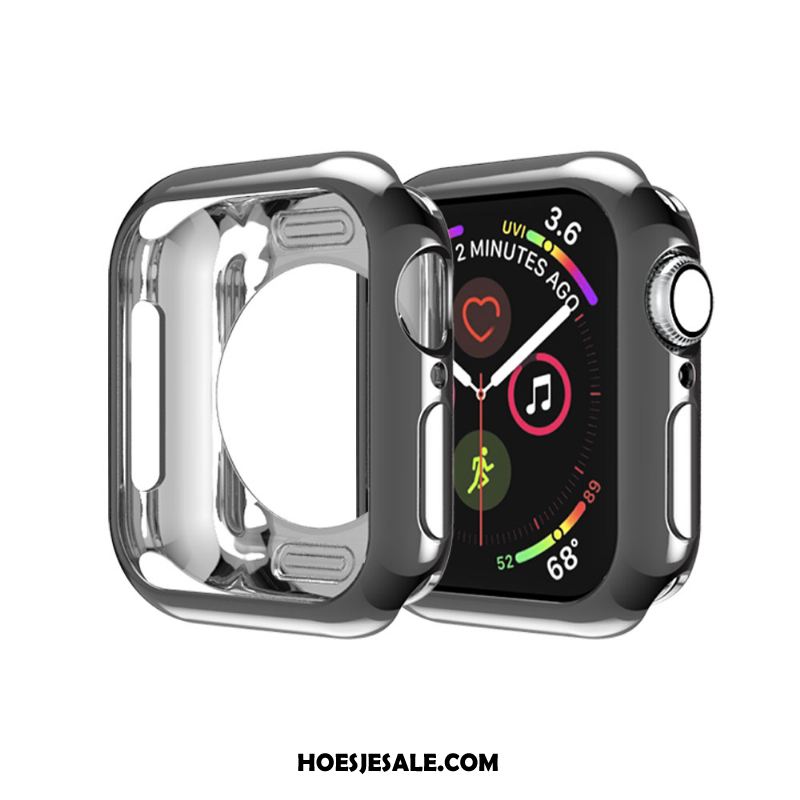 Apple Watch Series 5 Hoesje Goud Siliconen Dun Skärmskydd Bescherming Kopen