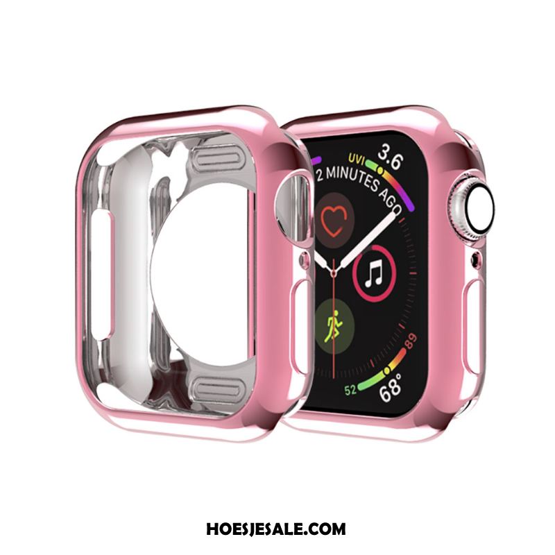Apple Watch Series 5 Hoesje Goud Siliconen Dun Skärmskydd Bescherming Kopen