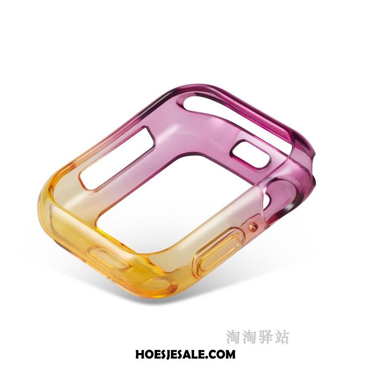 Apple Watch Series 5 Hoesje Purper Zacht Hoes Anti-fall Twee Kleuren Goedkoop