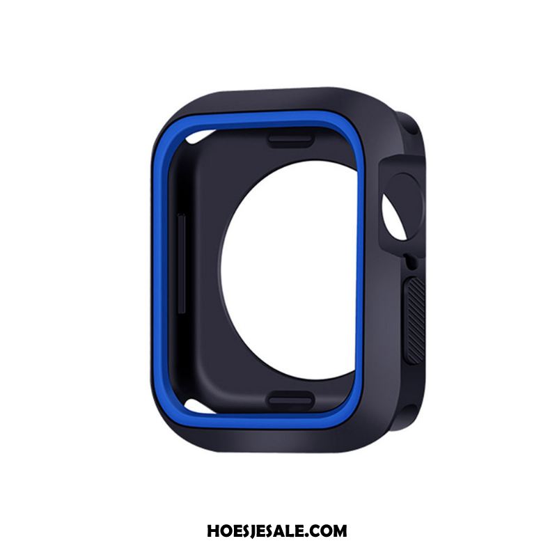 Apple Watch Series 5 Hoesje Siliconen Blauw Zacht Bescherming Korting