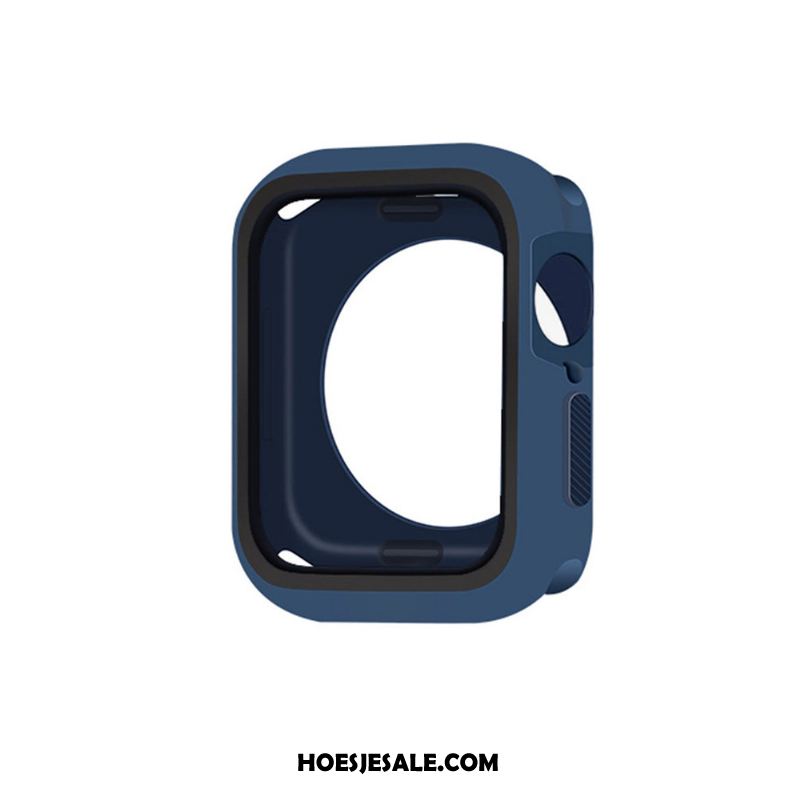 Apple Watch Series 5 Hoesje Siliconen Blauw Zacht Bescherming Korting