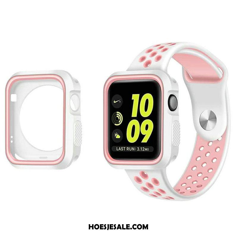 Apple Watch Series 5 Hoesje Siliconen Het Uitstralen Sport Wit Bescherming Kopen