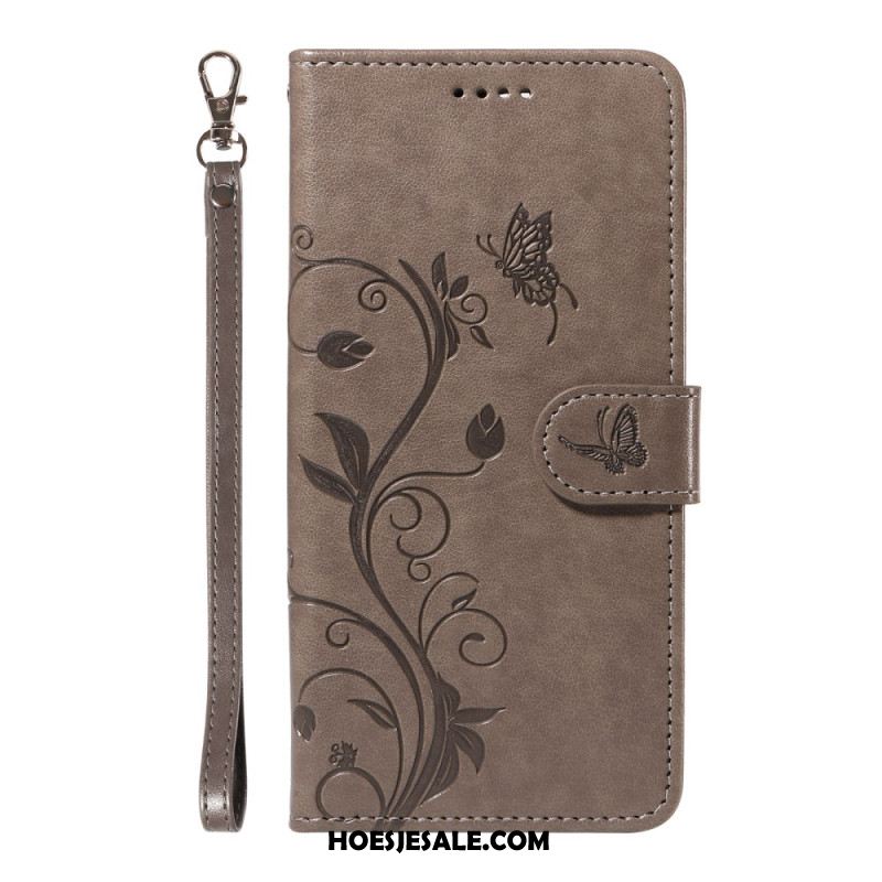 Bescherming Hoesje Oneplus 13r Bandje Met Bloemenpatroon