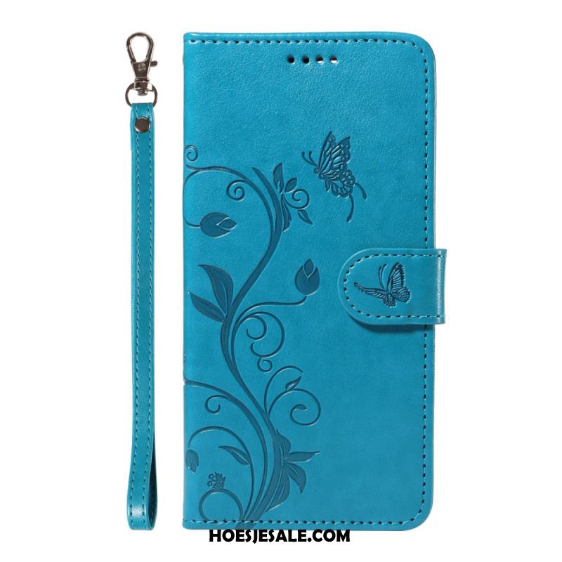 Bescherming Hoesje Oneplus 13r Bandje Met Bloemenpatroon