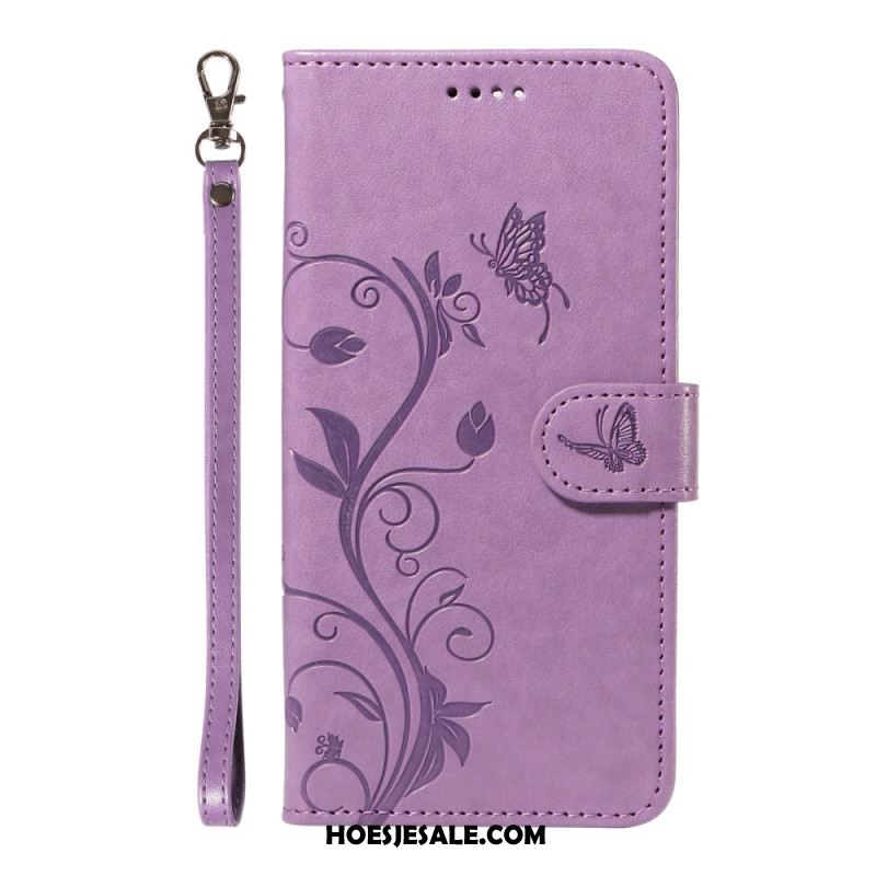 Bescherming Hoesje Oneplus 13r Bandje Met Bloemenpatroon