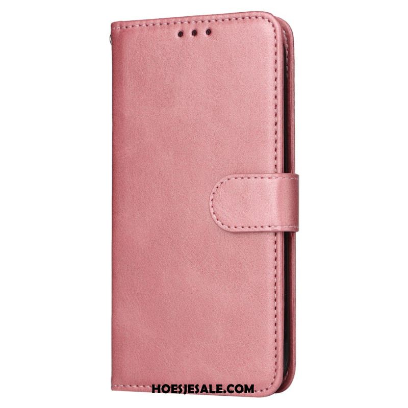 Bescherming Hoesje Oneplus 13r Effen Bandje Met Leerlook