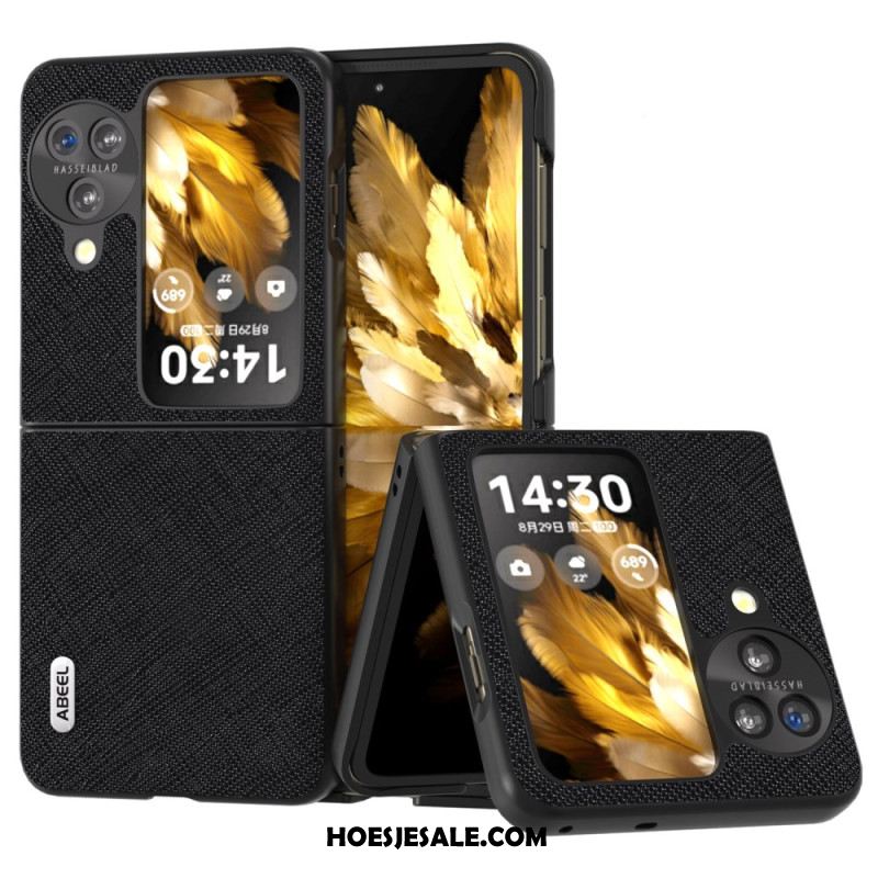 Bescherming Hoesje Oppo Find N3 Flip Abeel Kruistextuur