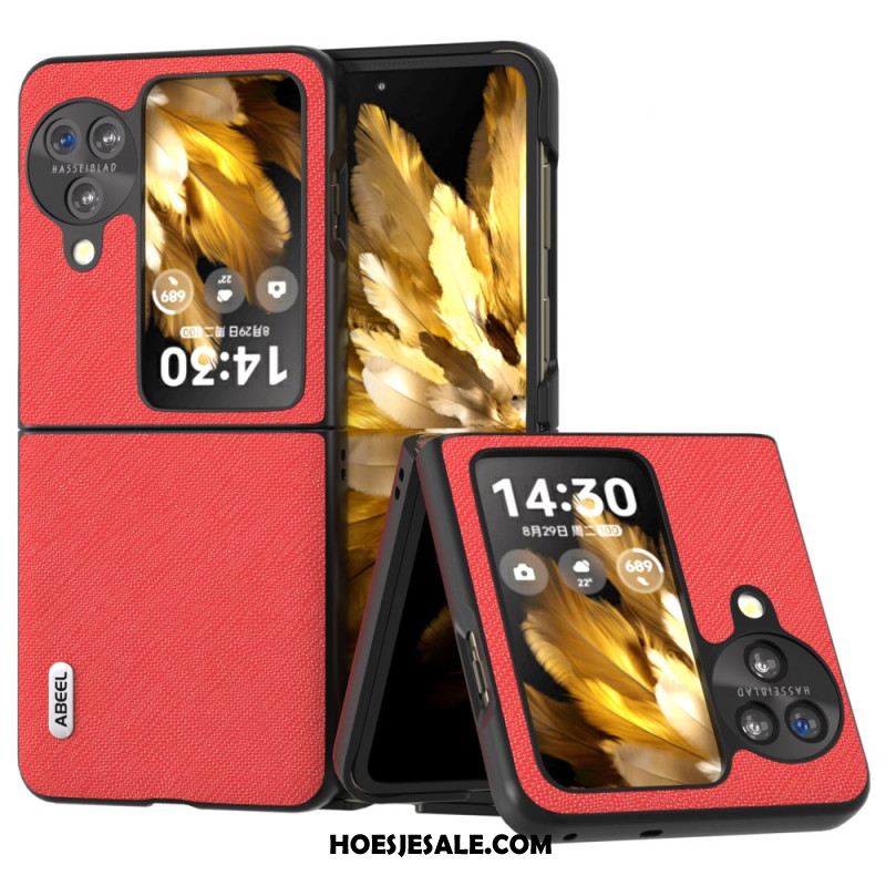 Bescherming Hoesje Oppo Find N3 Flip Abeel Kruistextuur