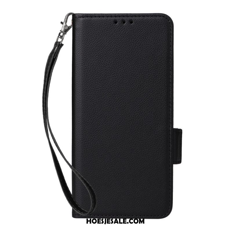 Bescherming Hoesje Oppo Reno 13 5g Lychee Kunstleren Bandje