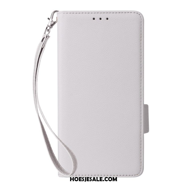 Bescherming Hoesje Oppo Reno 13 5g Lychee Kunstleren Bandje