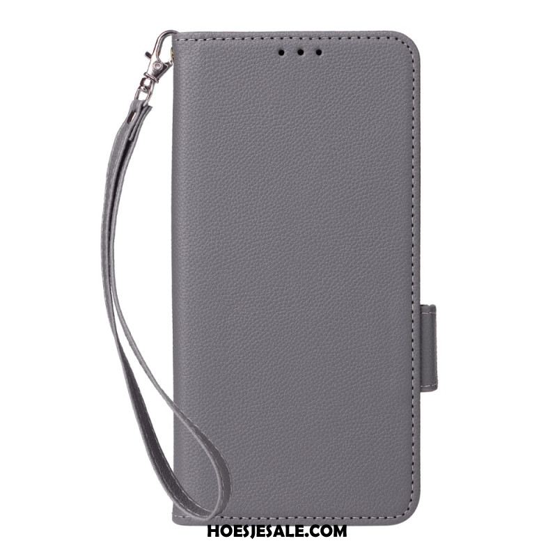 Bescherming Hoesje Oppo Reno 13 5g Lychee Kunstleren Bandje