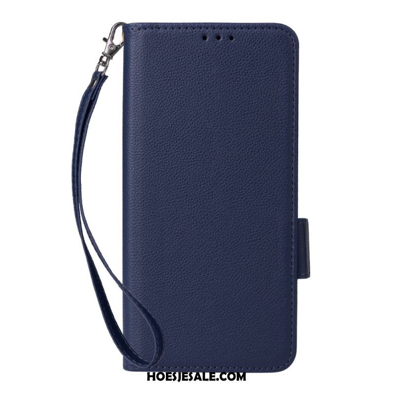 Bescherming Hoesje Oppo Reno 13 5g Lychee Kunstleren Bandje