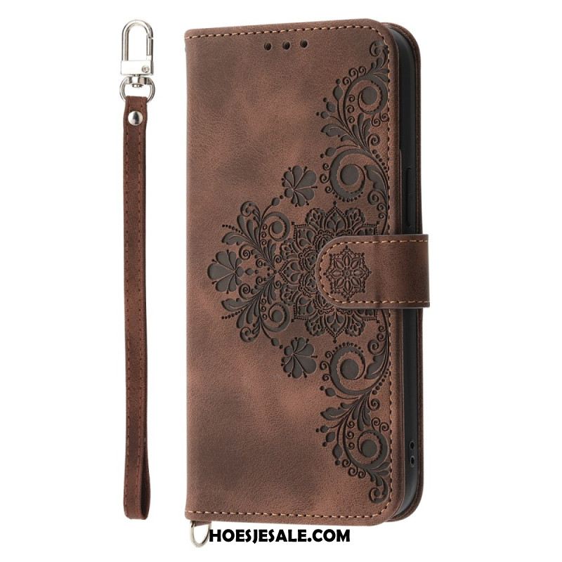 Bescherming Hoesje Oppo Reno 13 Pro 5g Bloemenpatroon Met Schouderband