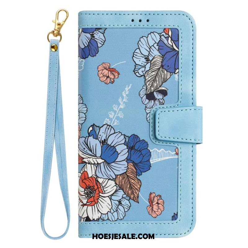 Bescherming Hoesje Oppo Reno 14 5g Bloemendesign Met Bandje