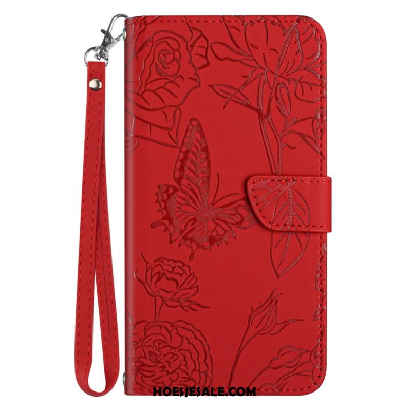 Bescherming Hoesje Samsung Galaxy S25 5g Edge Vlinderprint Met Bandje