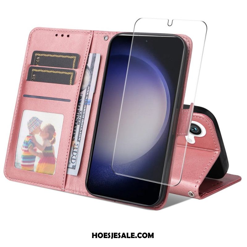 Bescherming Hoesje Samsung Galaxy S25 5g Enkay Screenprotector Van Imitatieleer Met Gehard Glas